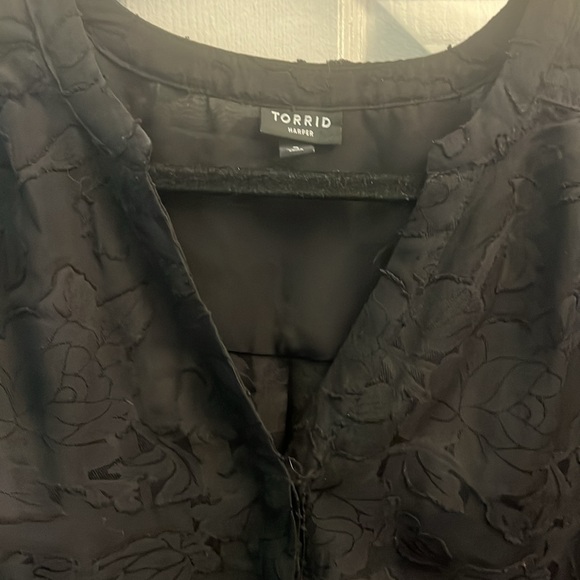 Torrid Size 2 Semi Sheer Blouse with V Neck - Picture 4 of 6